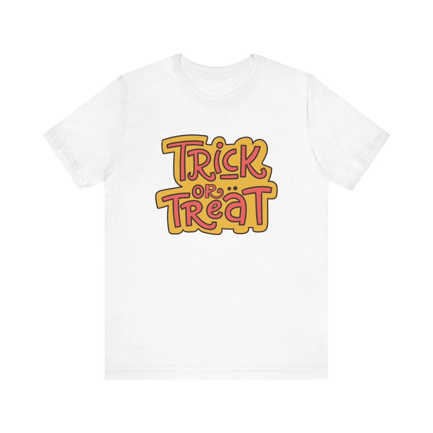 Halloween Trick or Treat Tee, Jersey Short Sleeve Tee, Fall Fashion, Halloween Party Shirt, Casual Wear, Spooky Season Tee