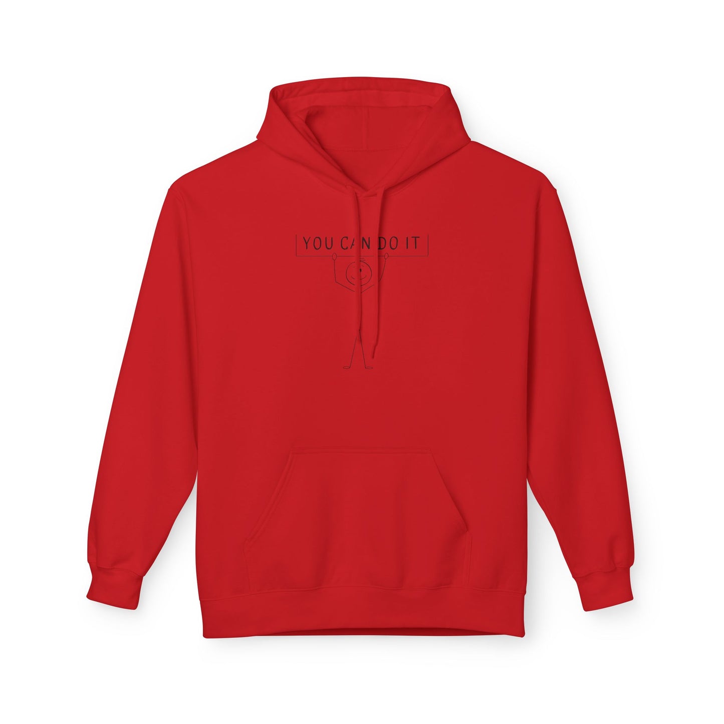 Motivational Fleece Hoodie - 'You Can Do It'