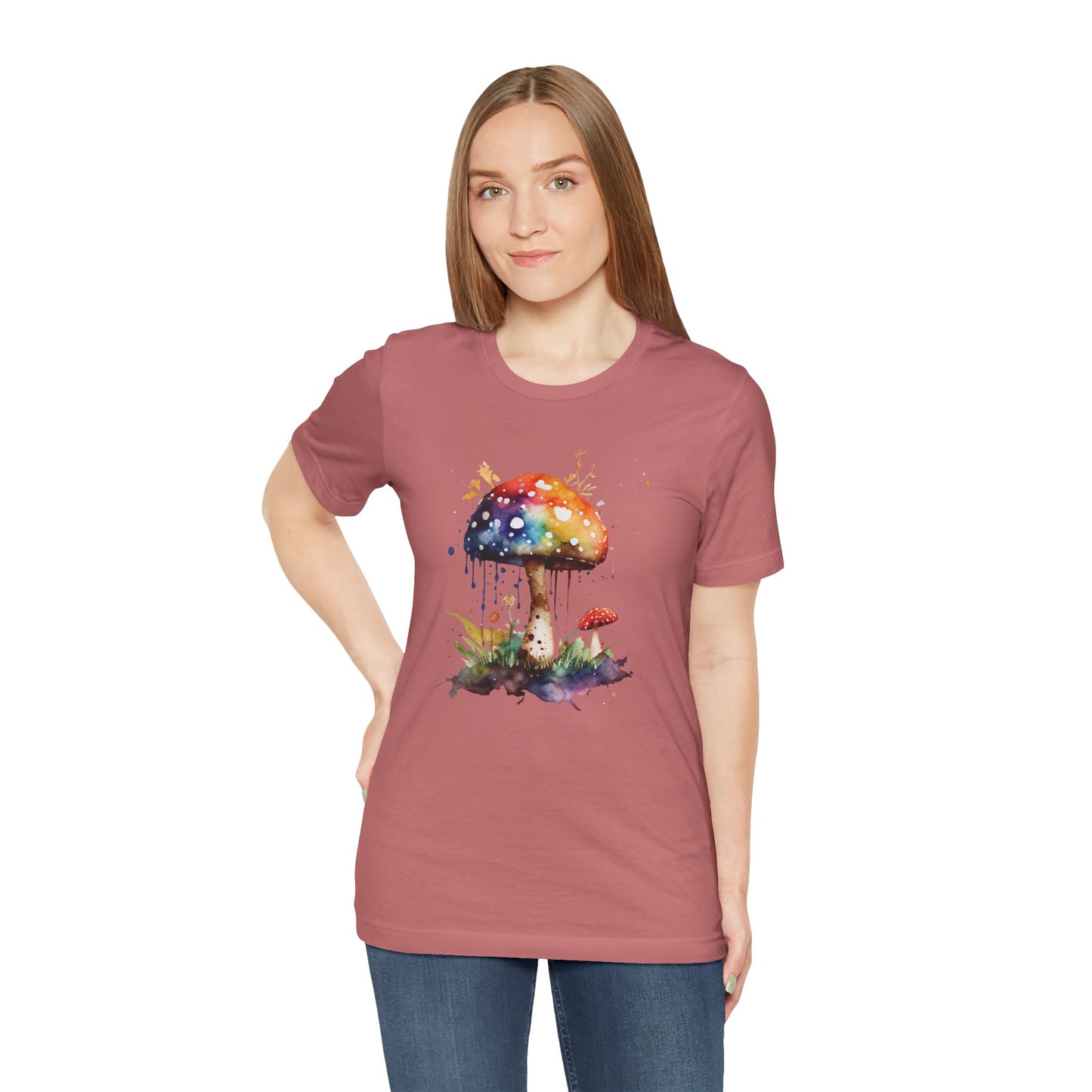 Colorful Mushroom Art Unisex Tee - Playful & Whimsical Design for Nature Lovers