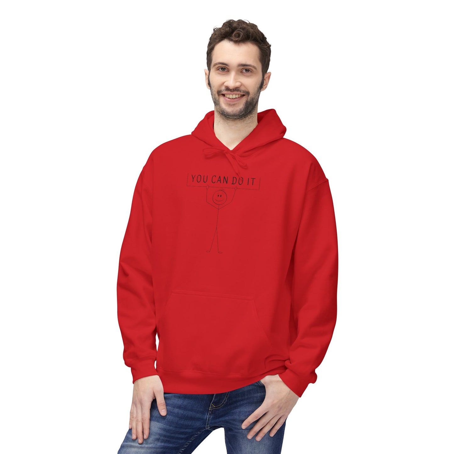 Motivational Fleece Hoodie - 'You Can Do It'