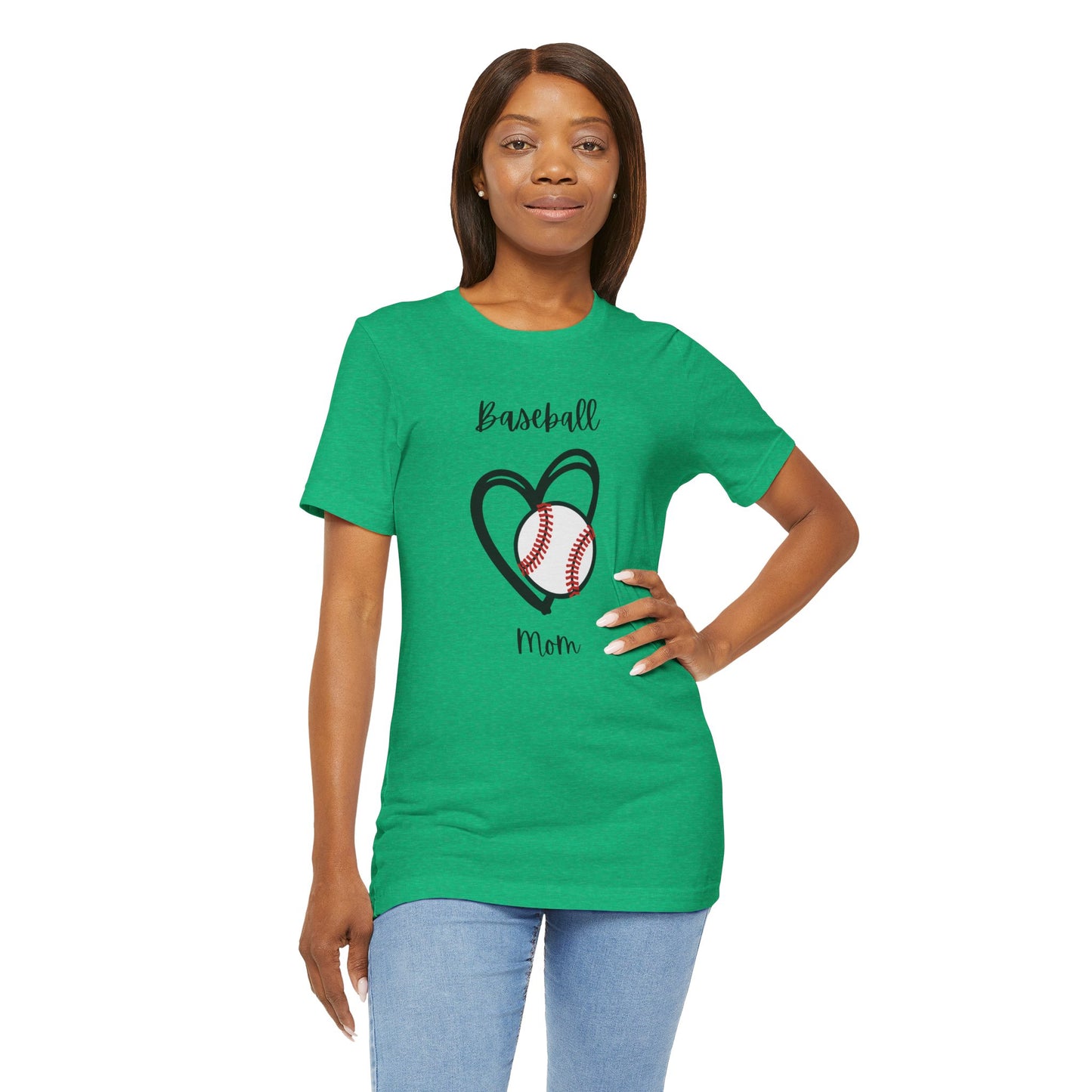 Baseball Mom Heart Tee -Jersey Short Sleeve T-Shirt