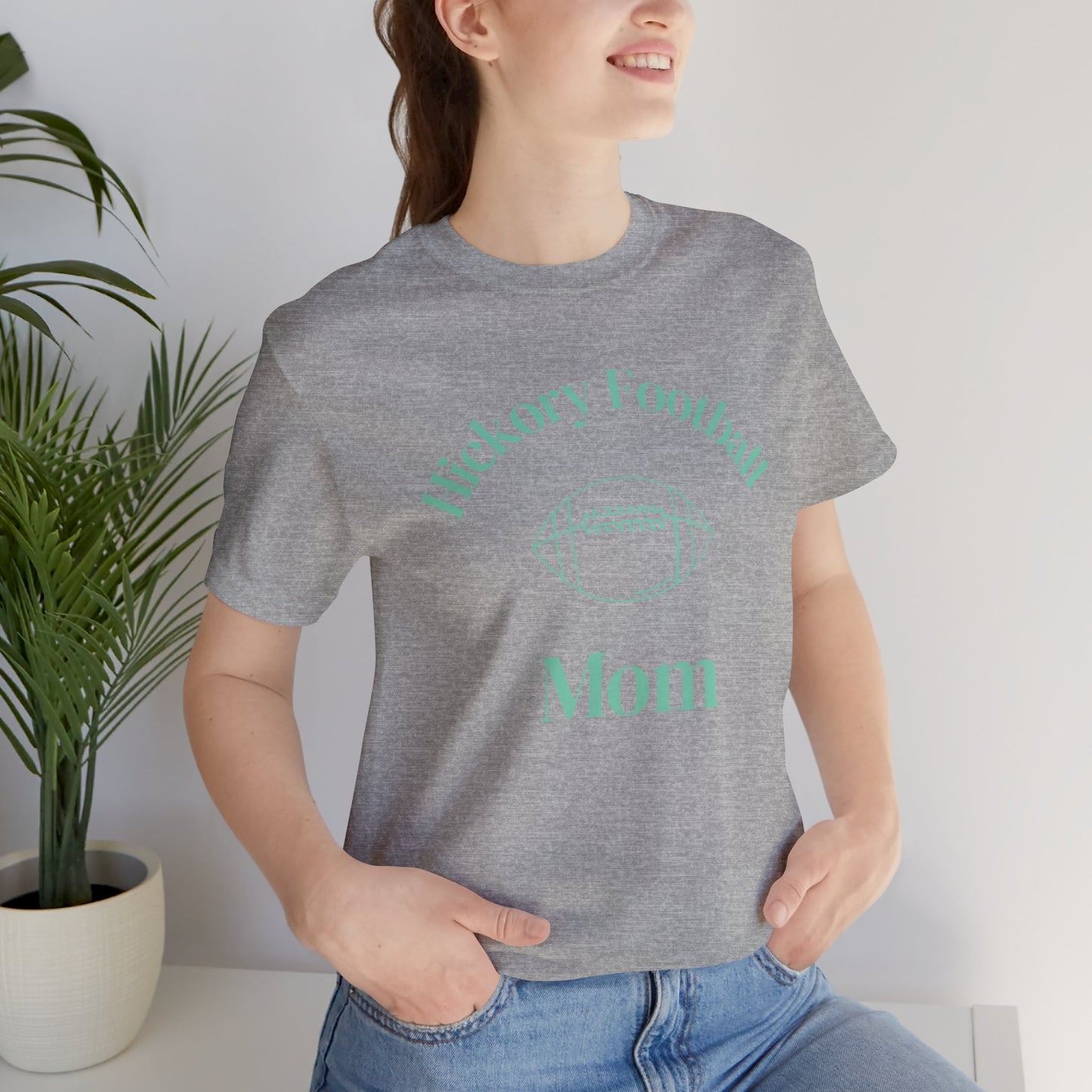 Hickory Football Mom T-Shirt, Short Sleeve Tee for Game Day, Sports Fan Apparel, Gift for Moms, Football Season Tee
