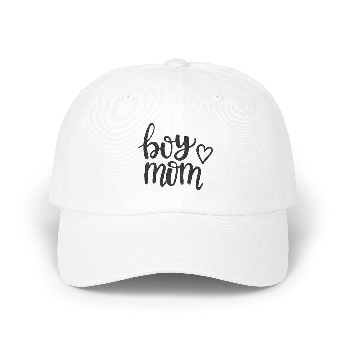 Boy Mom Classic Dad Cap - Stylish White Hat for Proud Mothers