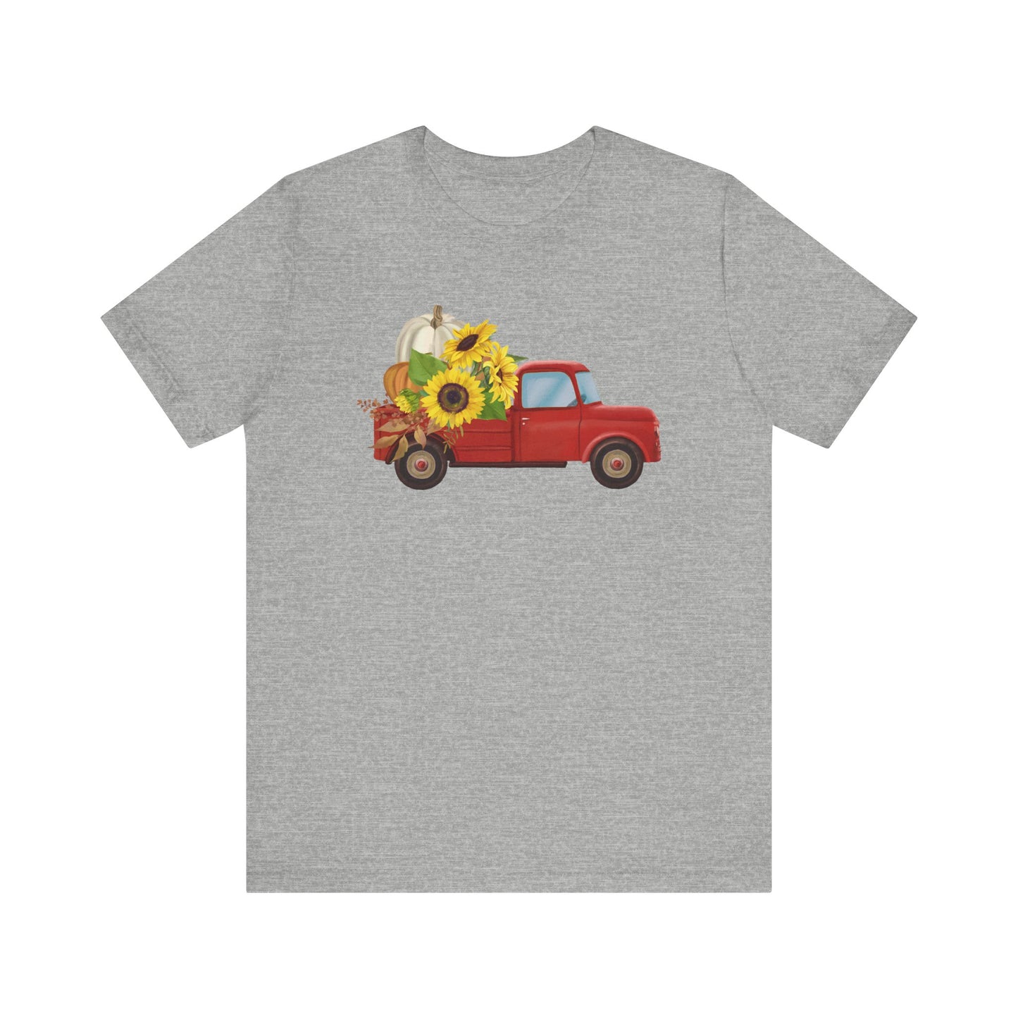 Vintage Truck with Sunflowers Tee, Casual Summer Shirt, Garden Lover Gift, Fall Festival Apparel, Everyday Wear, Farmhouse Style Clothing