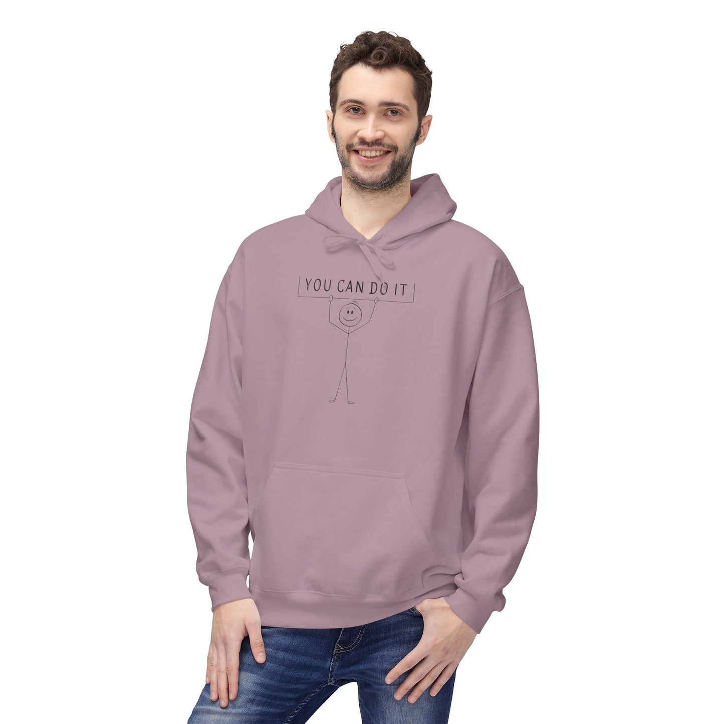Motivational Fleece Hoodie - 'You Can Do It'