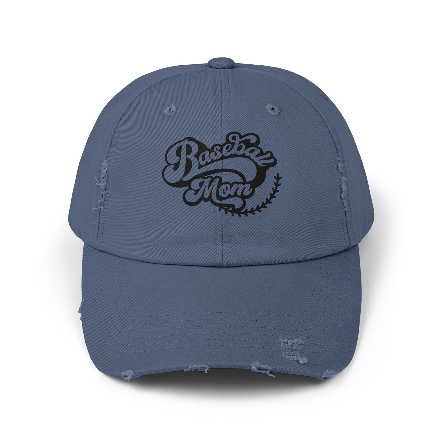 Baseball Mom Distressed Cap - Unisex Fashion Hat for Sports Enthusiasts