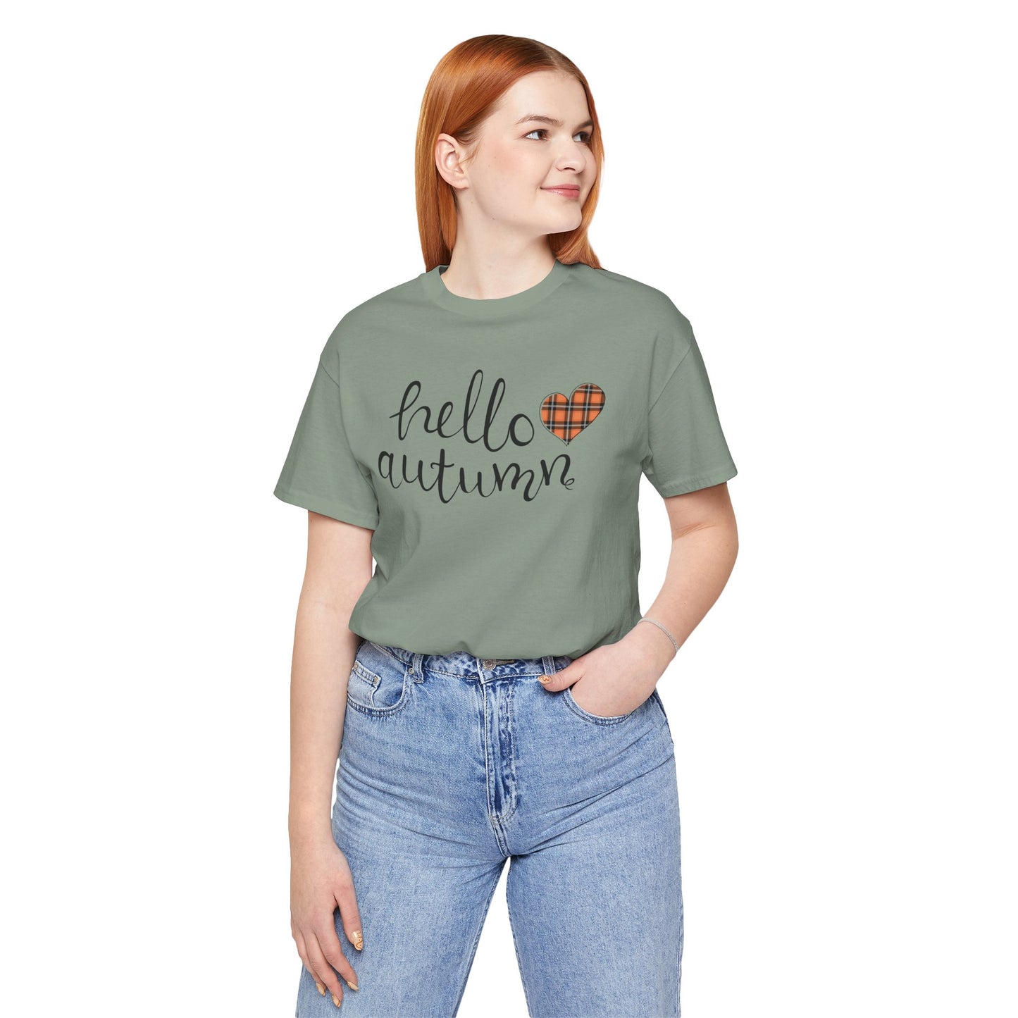 Autumn Vibes Tee - Hello Autumn Short Sleeve Shirt for Fall, Casual Wear, Gift for Her, Seasonal Fashion, Comfortable Everyday Tee