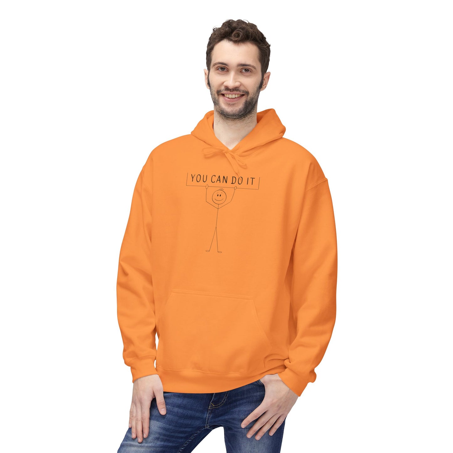 Motivational Fleece Hoodie - 'You Can Do It'