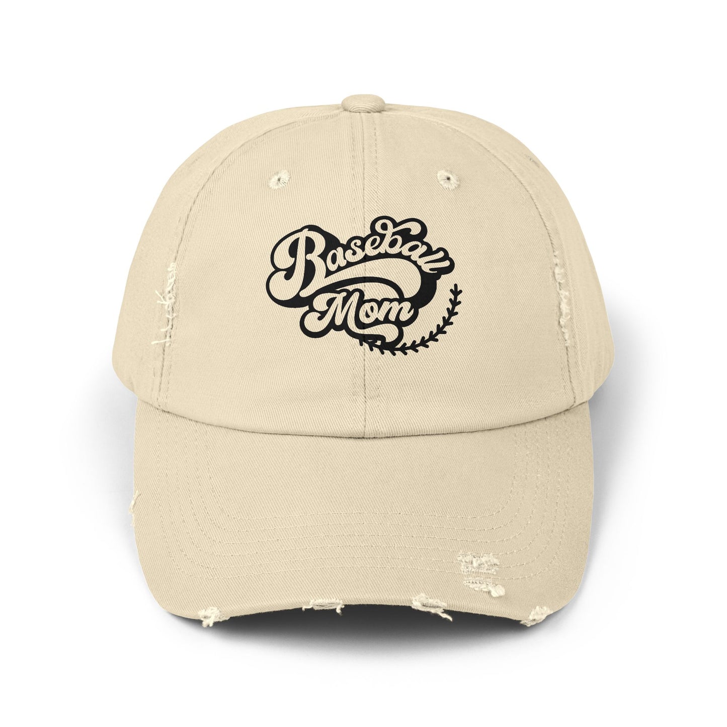 Baseball Mom Distressed Cap - Unisex Fashion Hat for Sports Enthusiasts