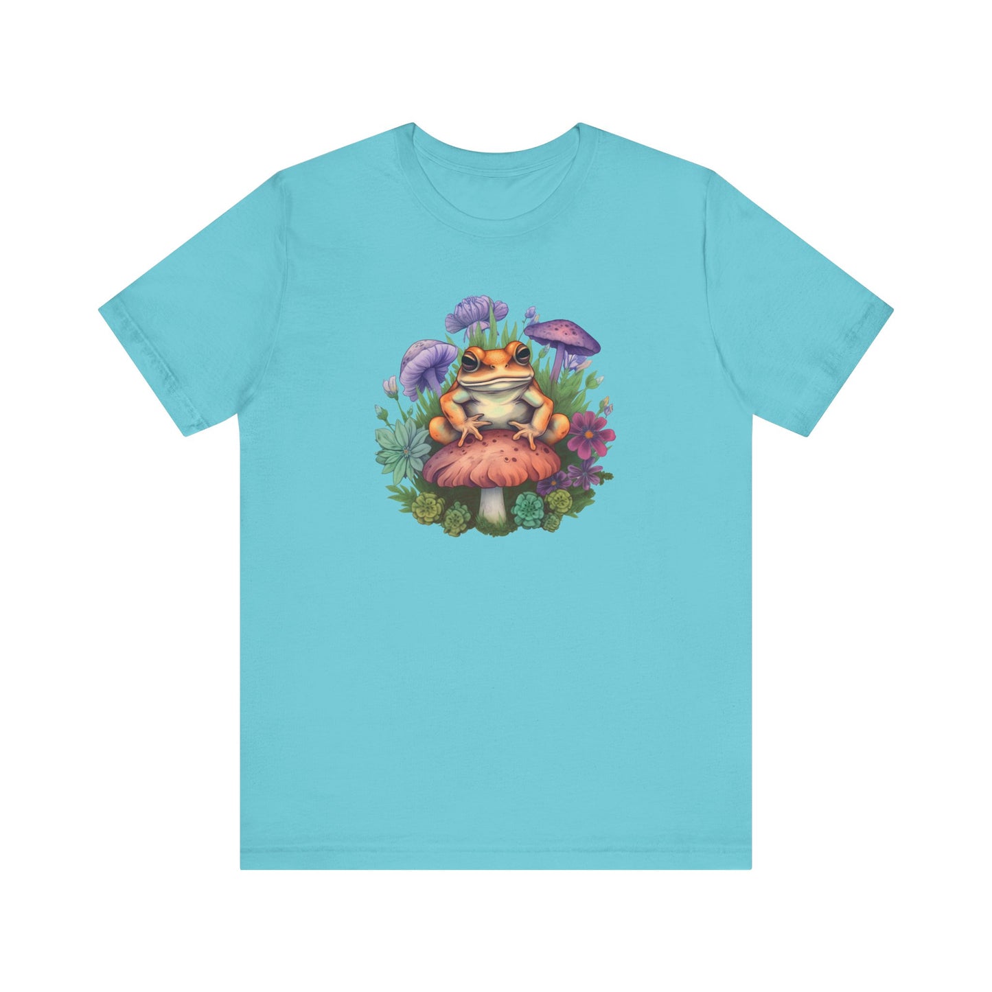 Frog and Mushroom Unisex Tee - Nature-Inspired Graphic T-Shirt