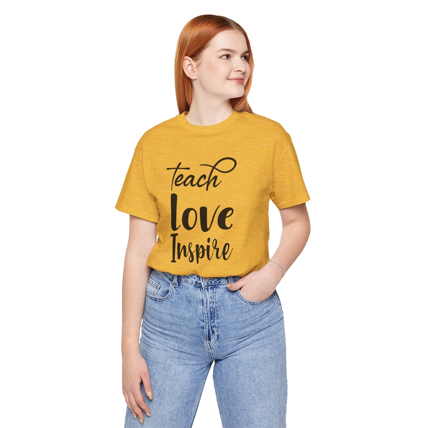 Inspirational Teach Love Inspire Tee - Unisex Jersey Short Sleeve Shirt