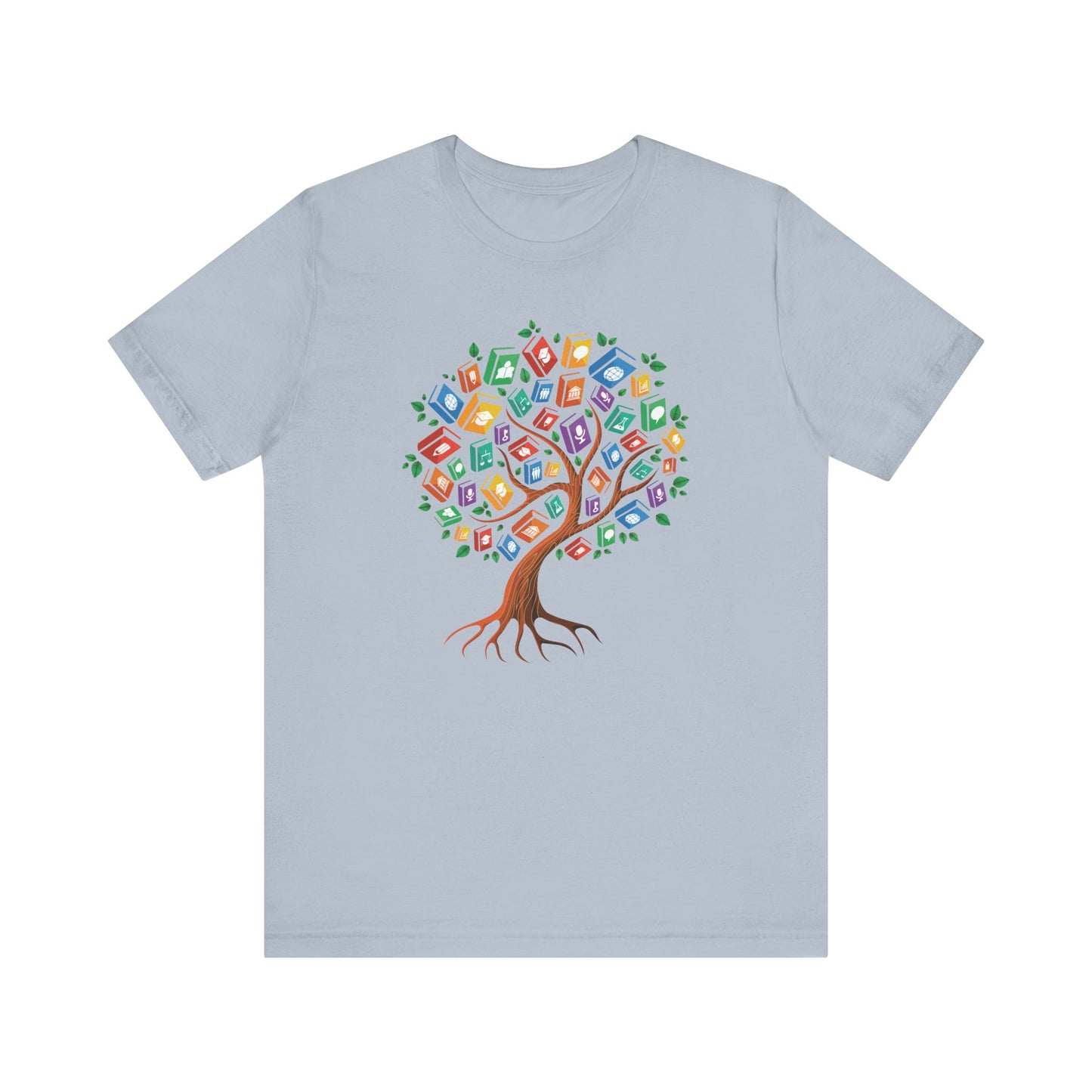 Colorful Book Tree Jersey Tee - Great for Book Lovers and Educators