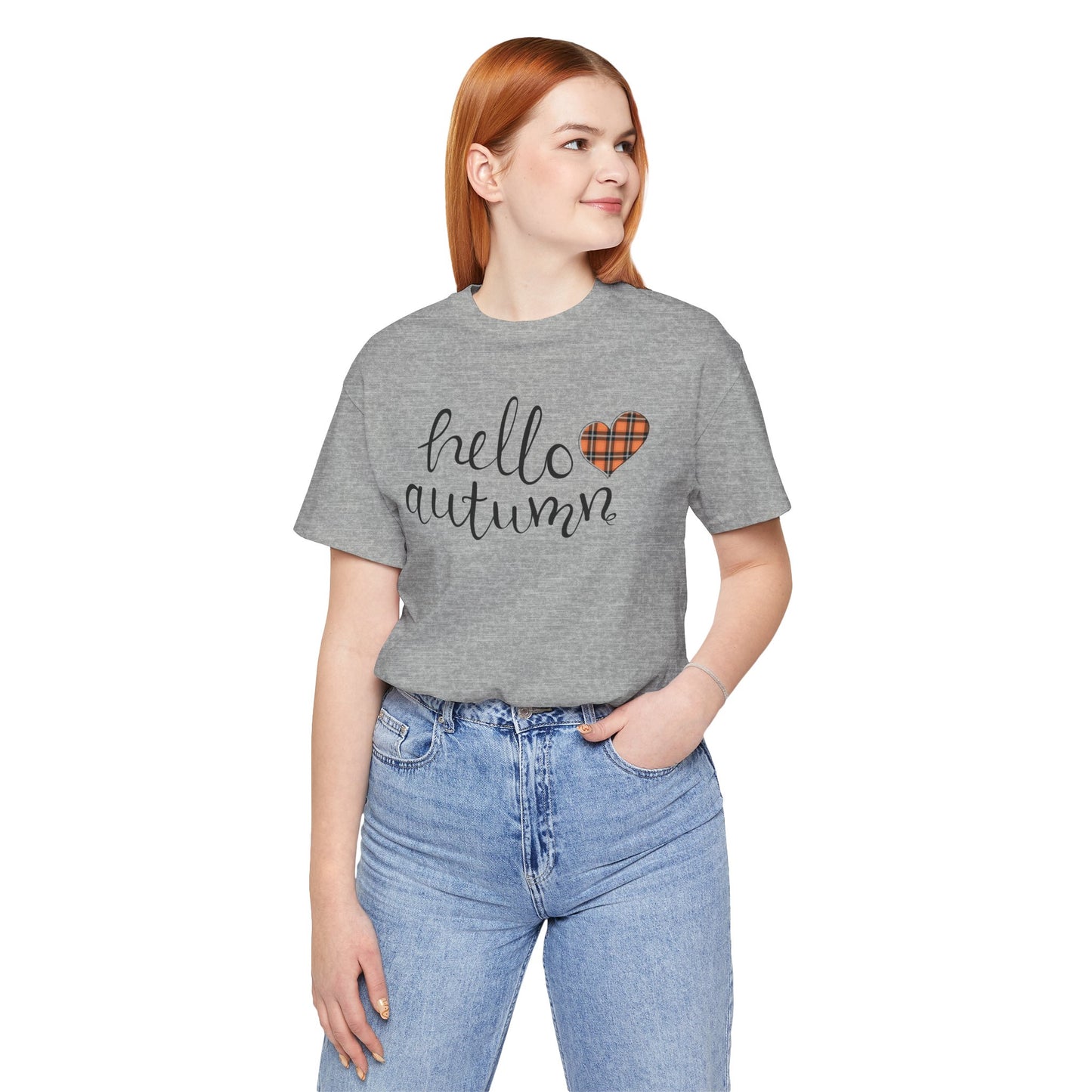 Autumn Vibes Tee - Hello Autumn Short Sleeve Shirt for Fall, Casual Wear, Gift for Her, Seasonal Fashion, Comfortable Everyday Tee