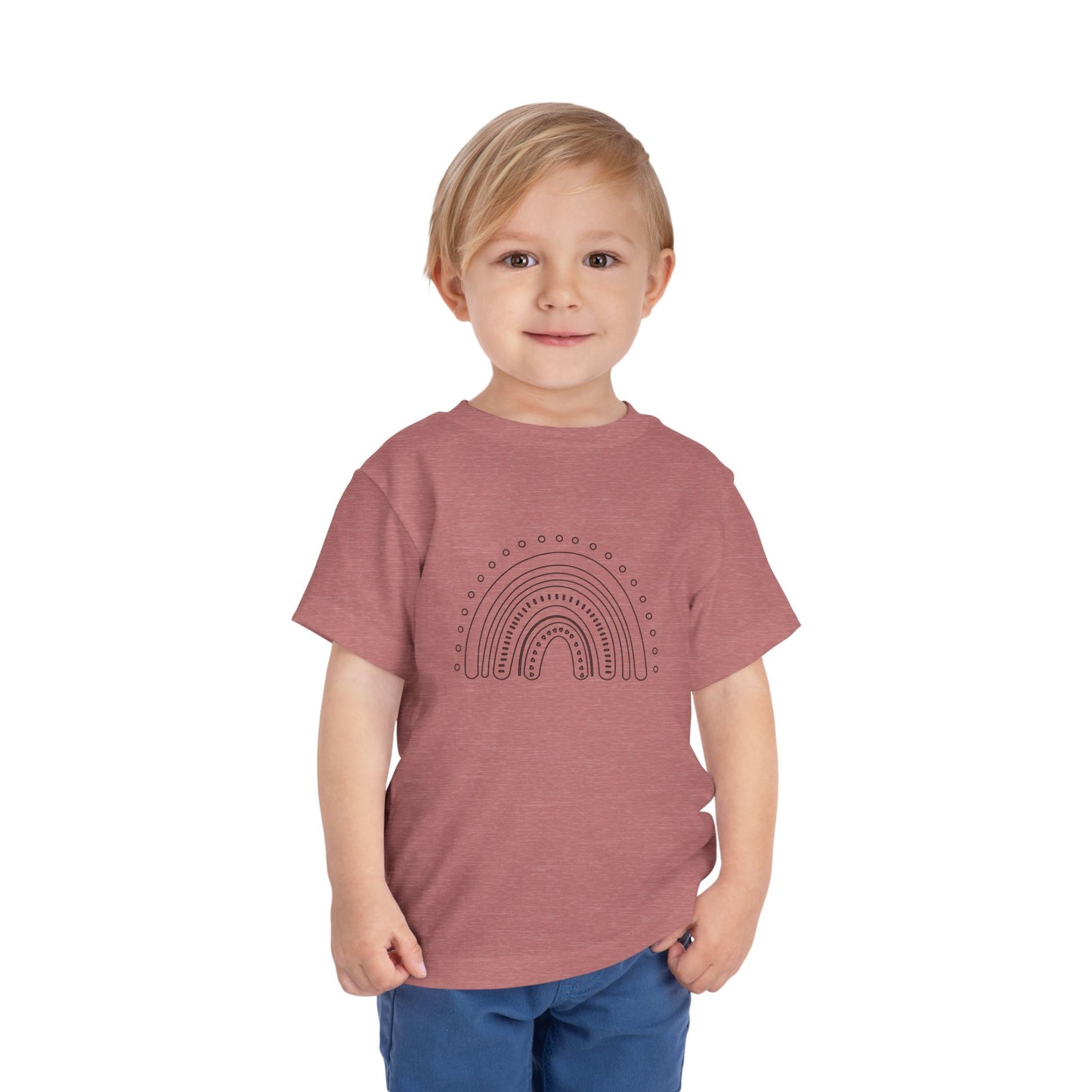Toddler Rainbow Short Sleeve Tee - Cute Kids' T-Shirt for Playtime and Celebrations