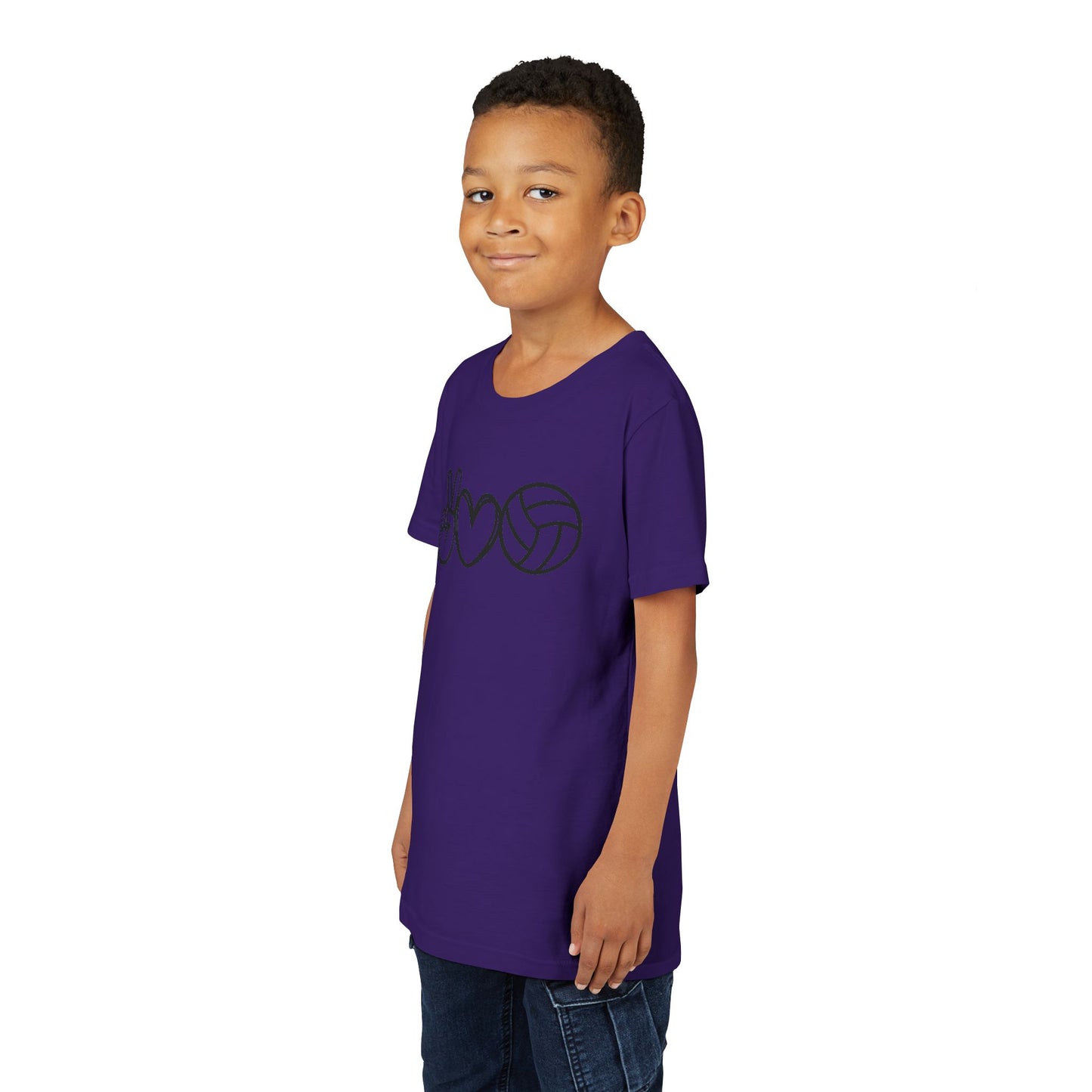 Youth Volleyball Peace Love Tee, Kids Sports Shirt, Fun Gift for Athletes, Summer Camp Apparel