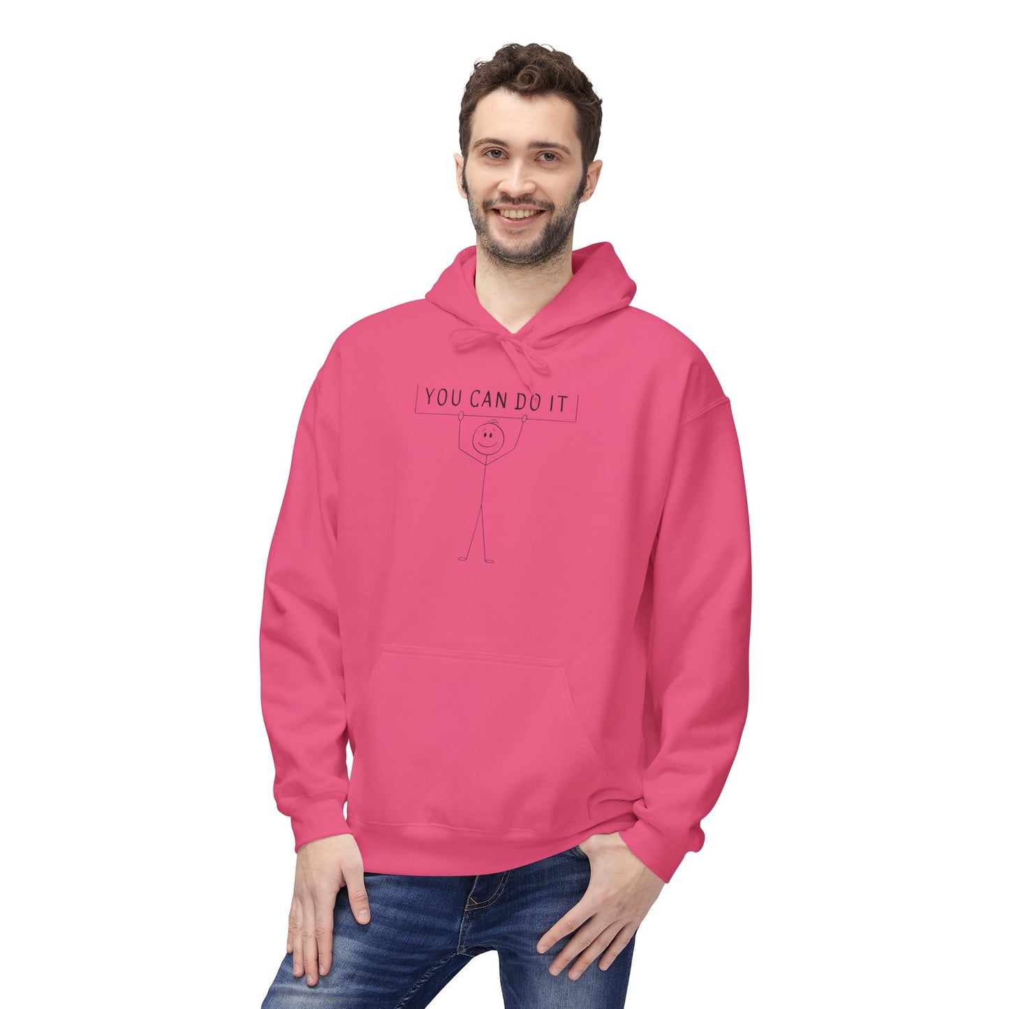 Motivational Fleece Hoodie - 'You Can Do It'