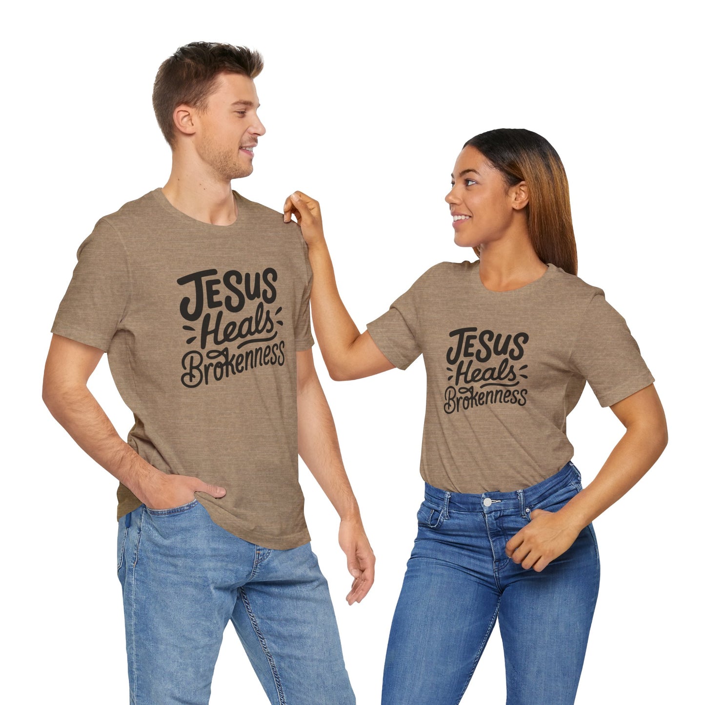 Inspirational Christian Tee - "Jesus Heals Brokenness"