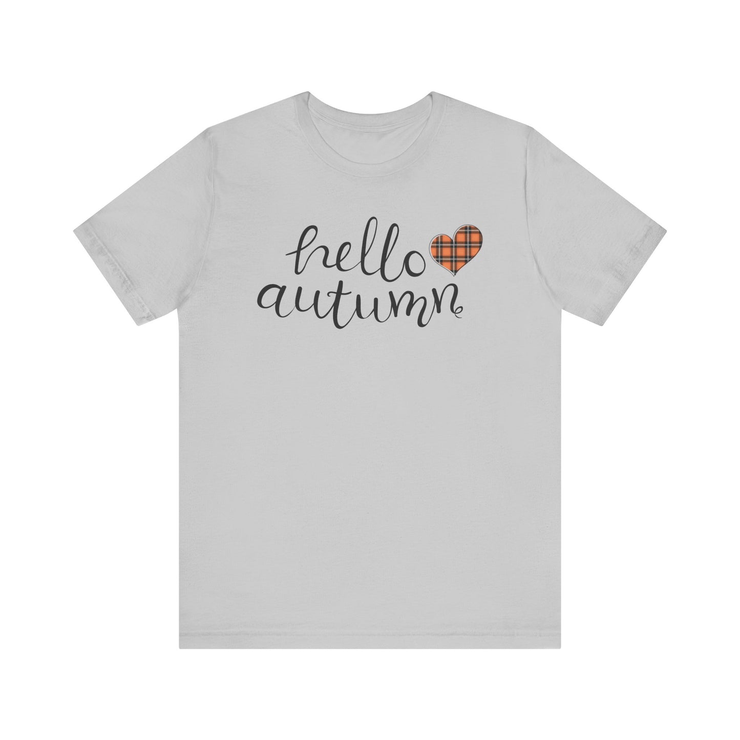 Autumn Vibes Tee - Hello Autumn Short Sleeve Shirt for Fall, Casual Wear, Gift for Her, Seasonal Fashion, Comfortable Everyday Tee