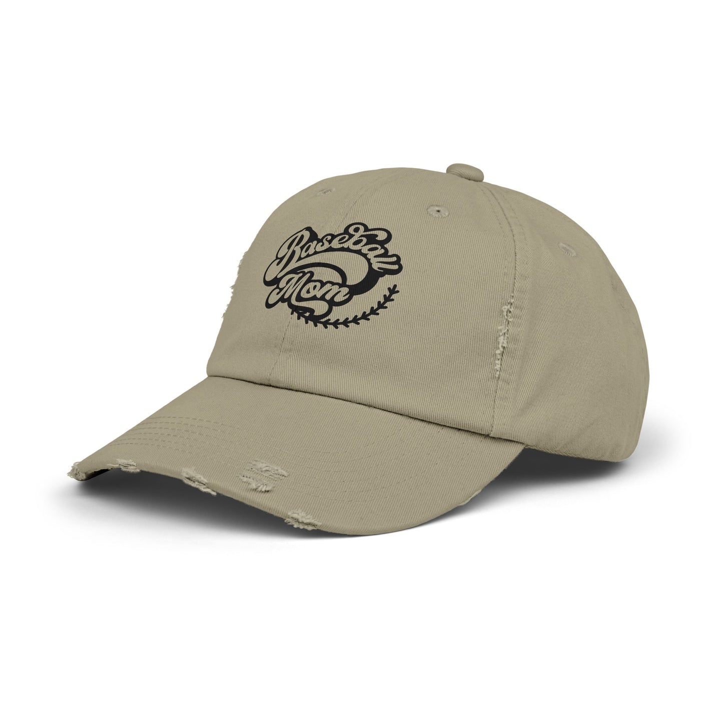 Baseball Mom Distressed Cap - Unisex Fashion Hat for Sports Enthusiasts