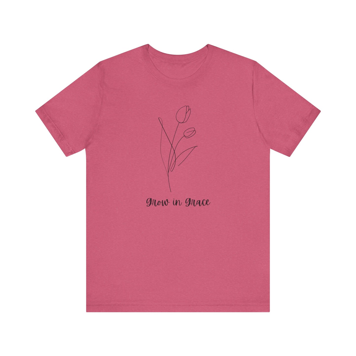 Jersey Short Sleeve Tee - 'Grow in Grace' Floral Design