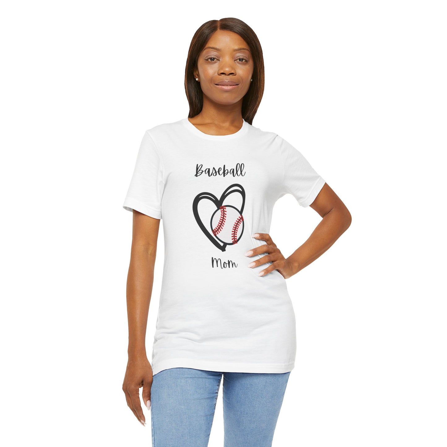 Baseball Mom Heart Tee -Jersey Short Sleeve T-Shirt