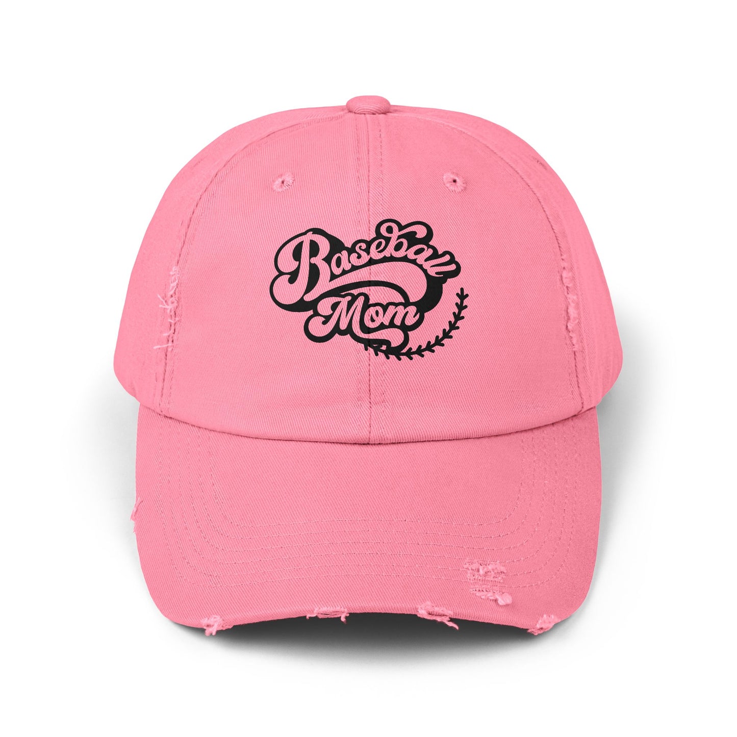 Baseball Mom Distressed Cap - Unisex Fashion Hat for Sports Enthusiasts