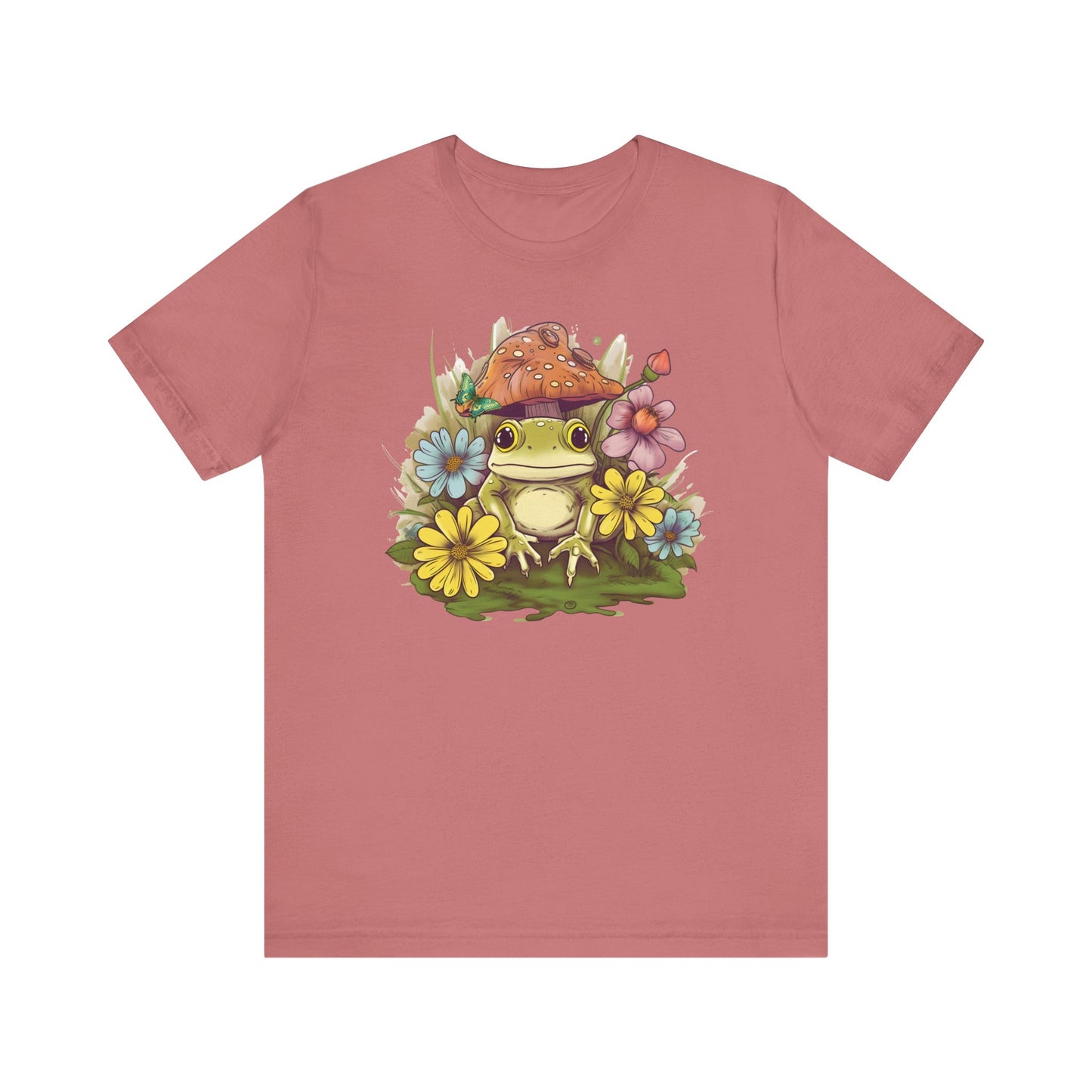 Cute Frog and Flower Unisex Jersey Tee