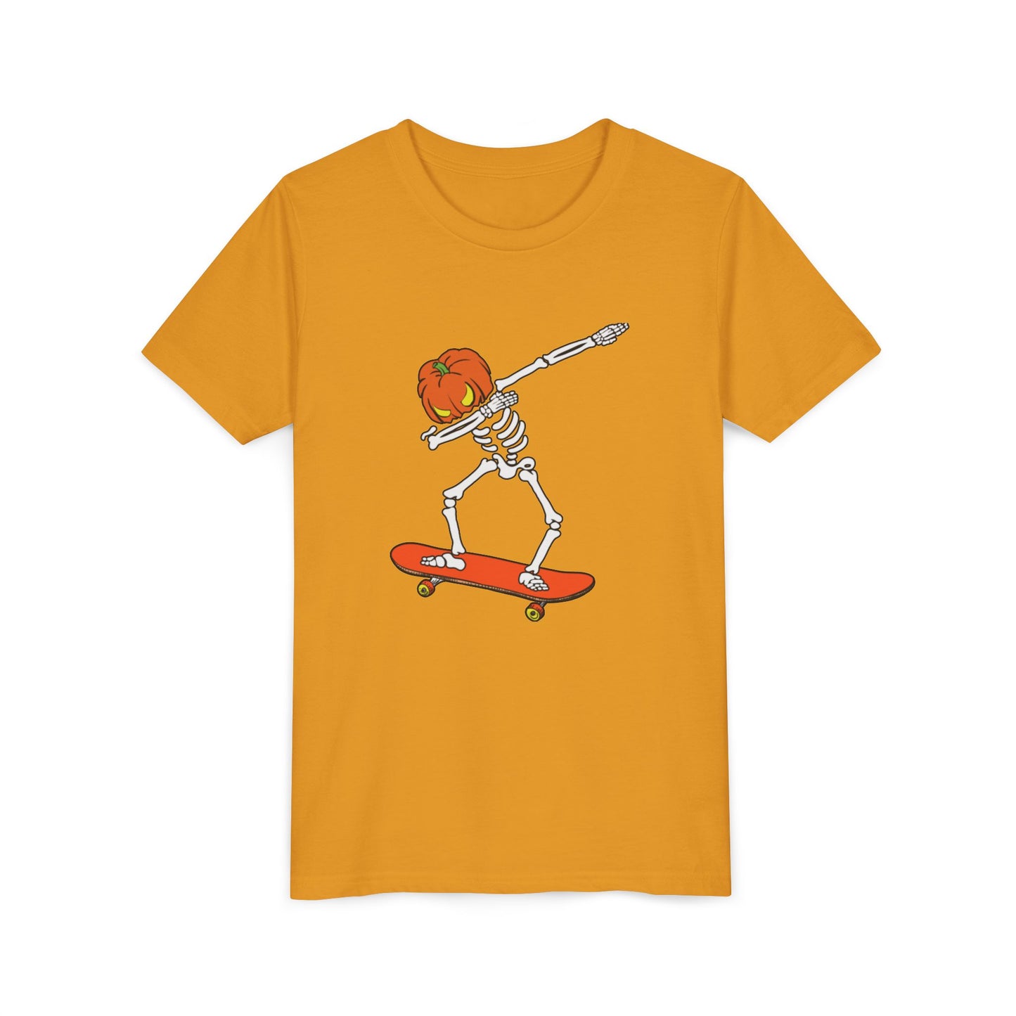 Cool Skeleton Skateboard Youth Tee, Fun Graphic Tee for Kids, Halloween Costume, Skateboarding Gift, Casual Summer Shirt