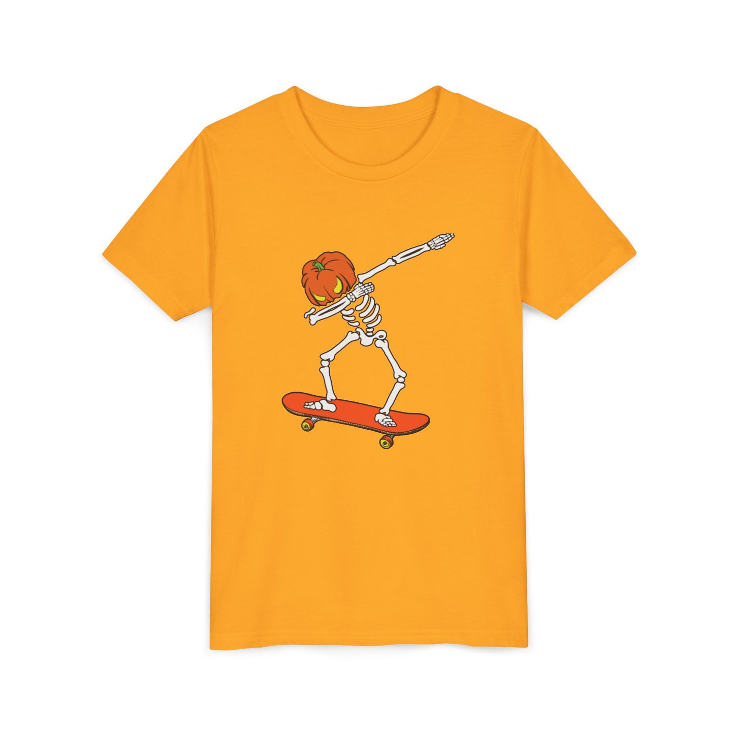 Cool Skeleton Skateboard Youth Tee, Fun Graphic Tee for Kids, Halloween Costume, Skateboarding Gift, Casual Summer Shirt