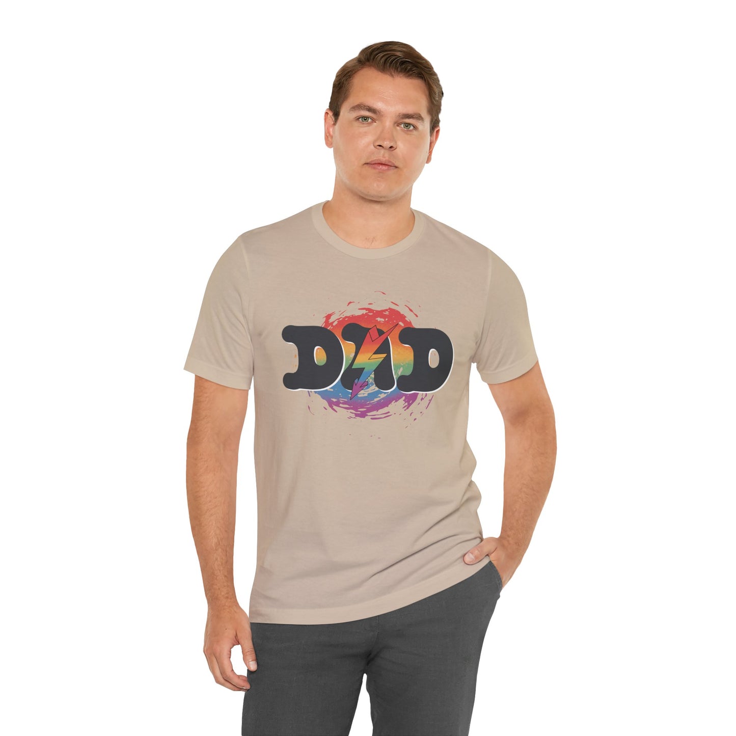 Colorful ‘DAD’ Graphic Tee - Casual Father's Day Gift