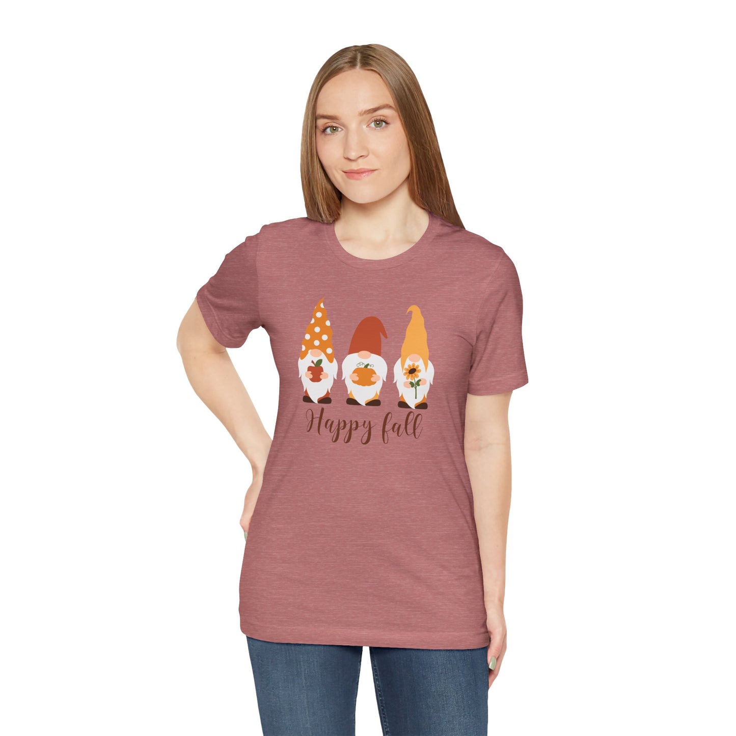 Happy Fall Gnome Tee, T-Shirt for Autumn, Fall Gnome Shirt, Cozy Fall Outfit, Thanksgiving Gift, Seasonal Apparel