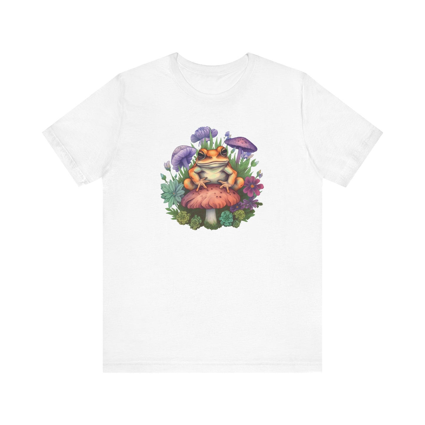 Frog and Mushroom Unisex Tee - Nature-Inspired Graphic T-Shirt