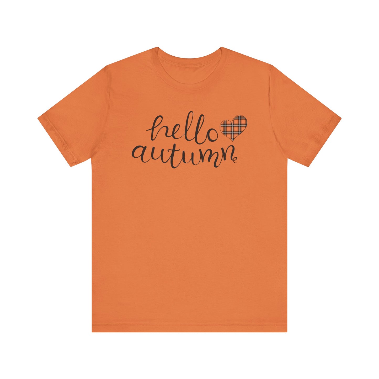 Autumn Vibes Tee - Hello Autumn Short Sleeve Shirt for Fall, Casual Wear, Gift for Her, Seasonal Fashion, Comfortable Everyday Tee