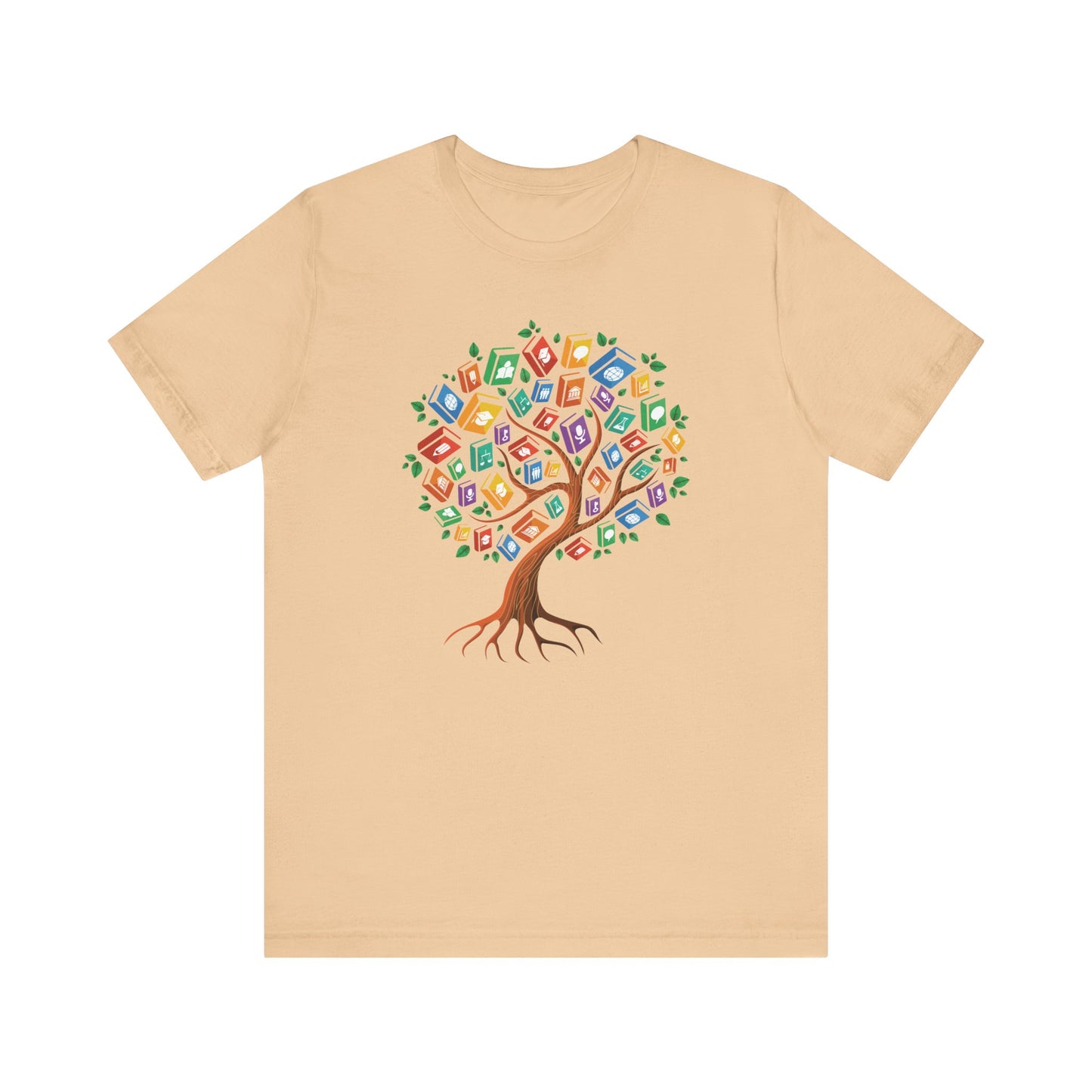 Colorful Book Tree Jersey Tee - Great for Book Lovers and Educators