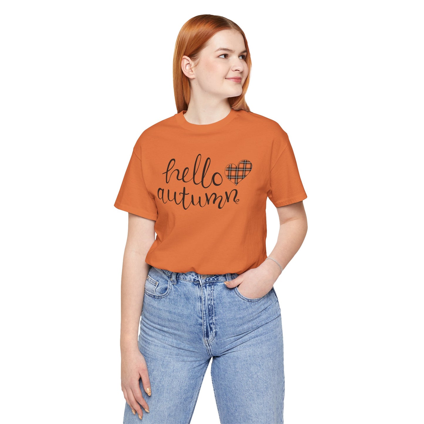 Autumn Vibes Tee - Hello Autumn Short Sleeve Shirt for Fall, Casual Wear, Gift for Her, Seasonal Fashion, Comfortable Everyday Tee