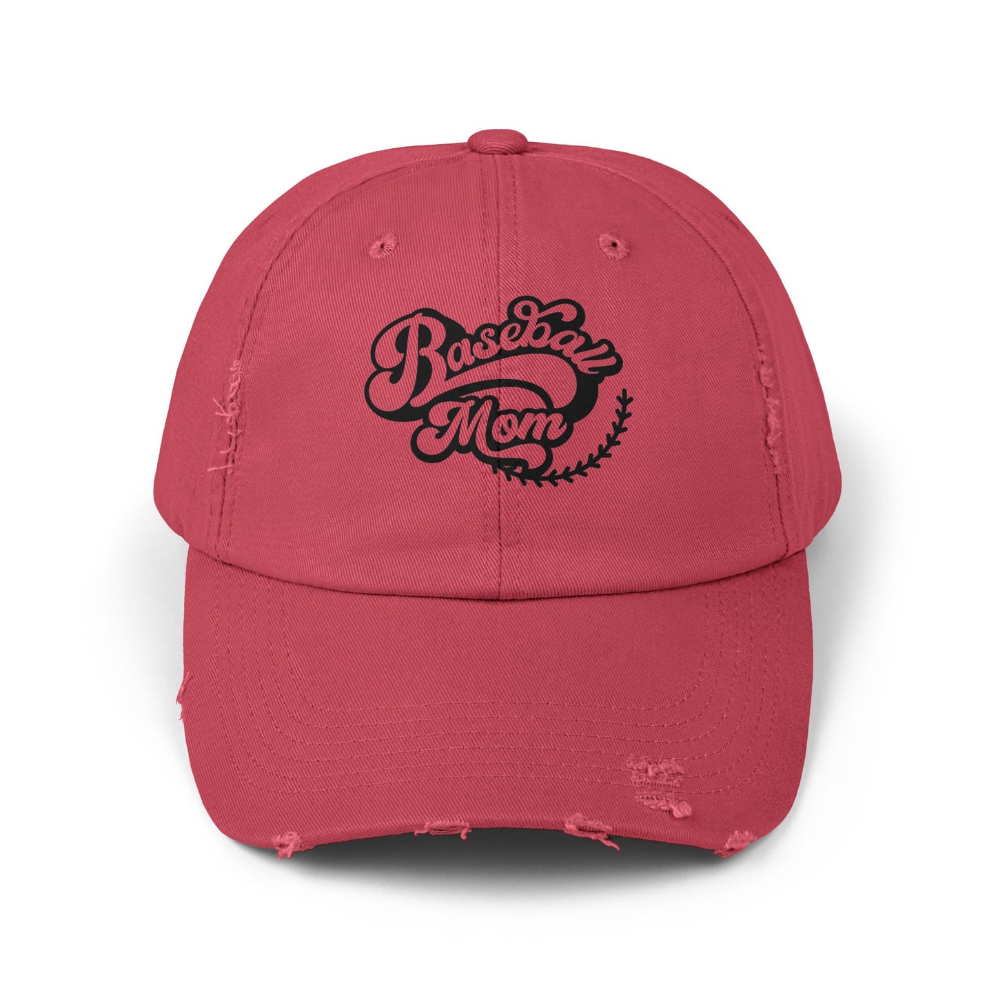Baseball Mom Distressed Cap - Unisex Fashion Hat for Sports Enthusiasts