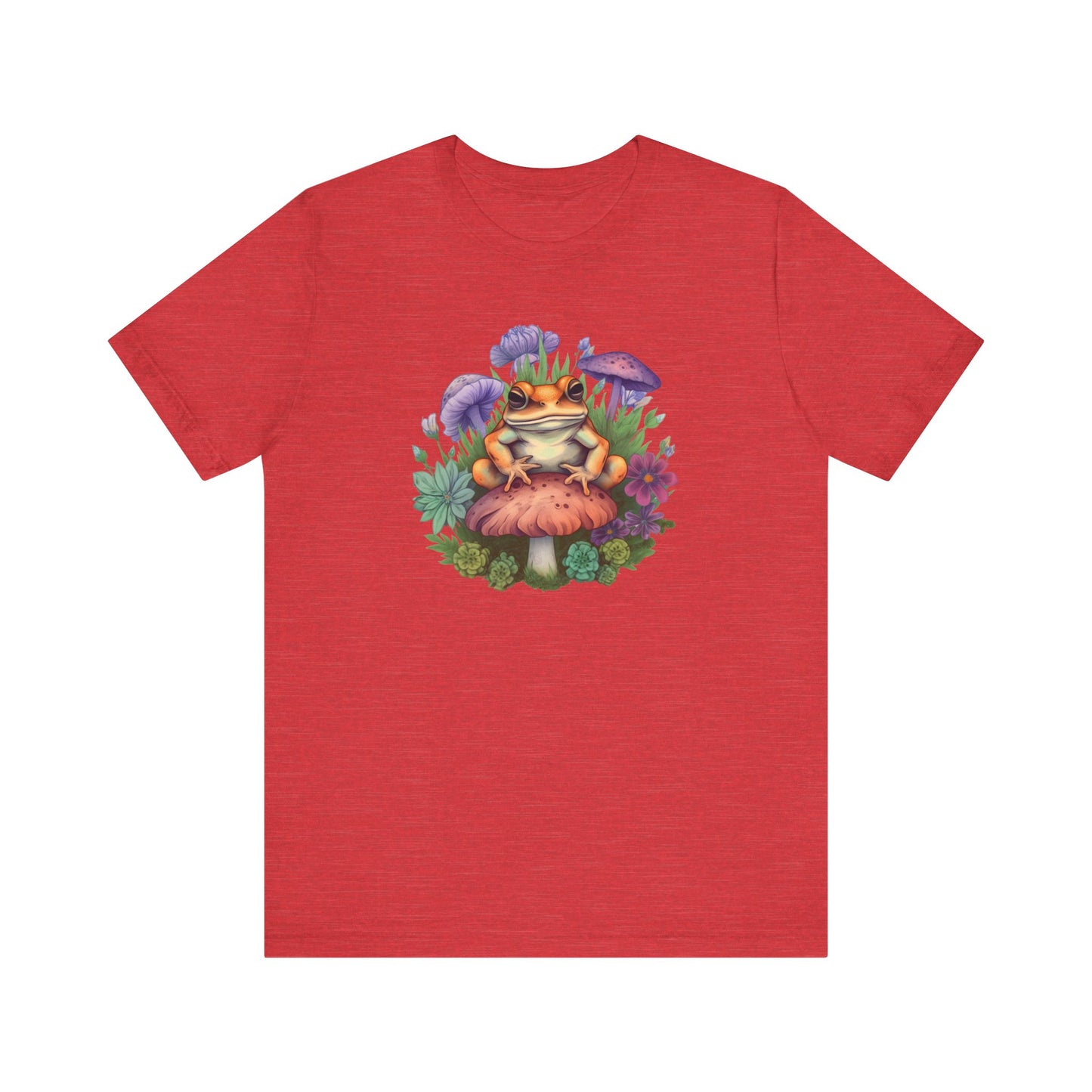 Frog and Mushroom Unisex Tee - Nature-Inspired Graphic T-Shirt