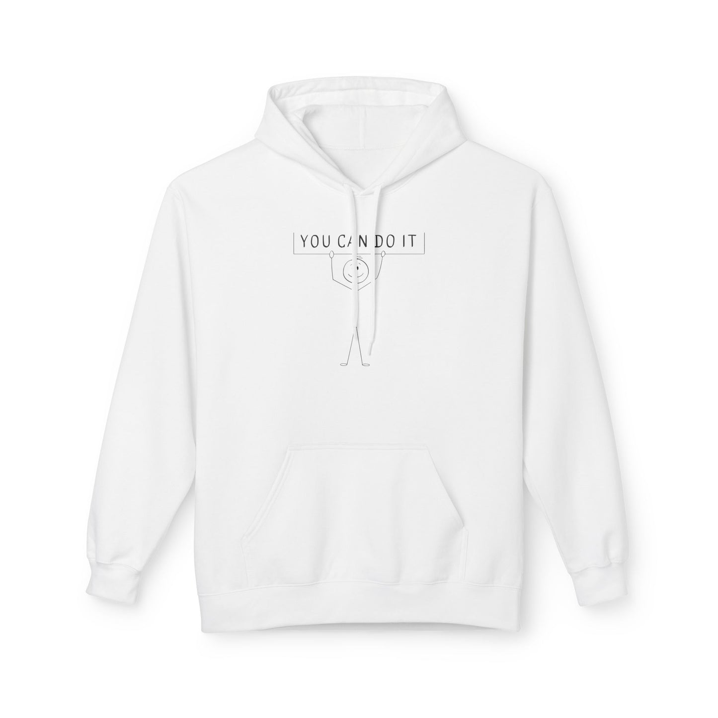 Motivational Fleece Hoodie - 'You Can Do It'