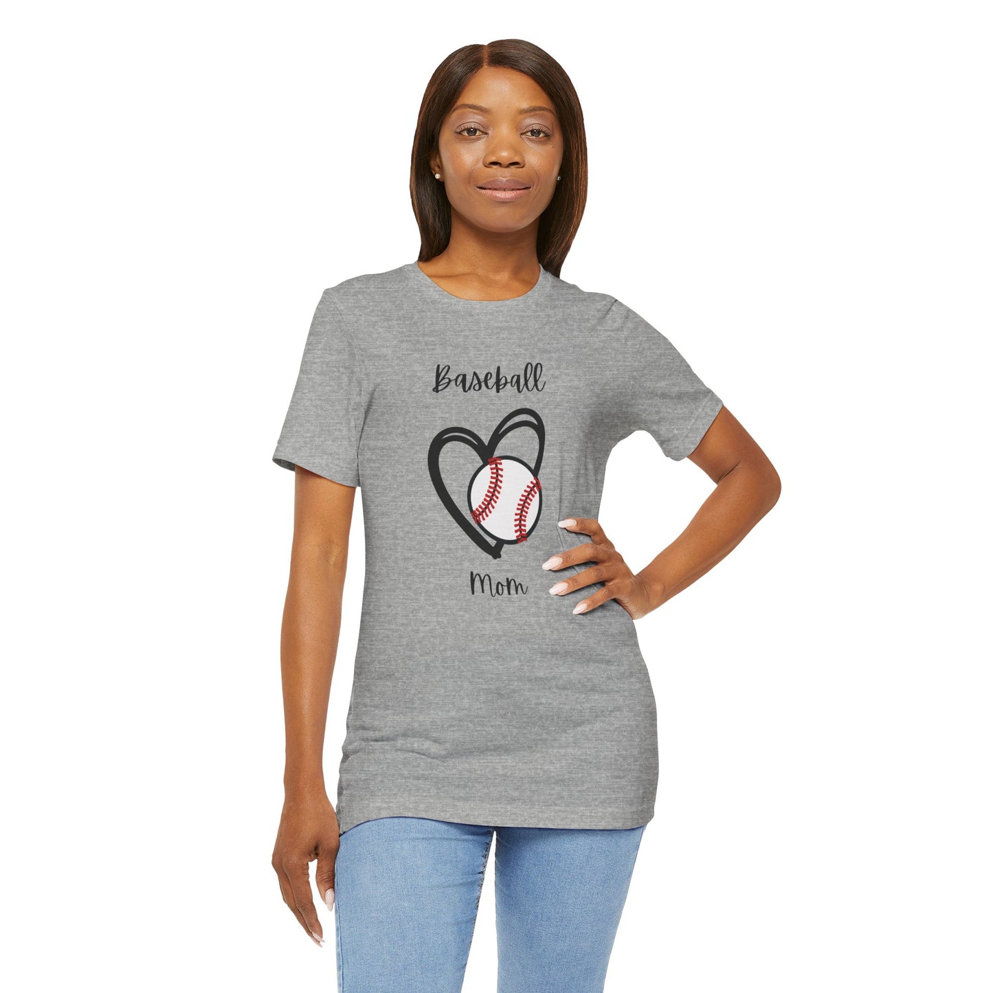 Baseball Mom Heart Tee -Jersey Short Sleeve T-Shirt