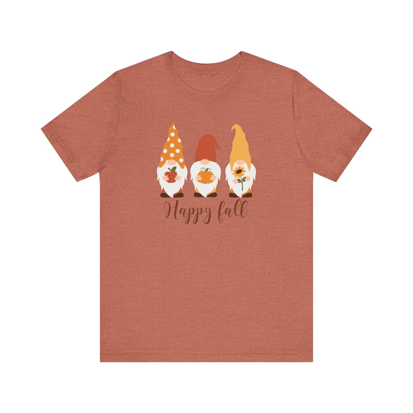 Happy Fall Gnome Tee, T-Shirt for Autumn, Fall Gnome Shirt, Cozy Fall Outfit, Thanksgiving Gift, Seasonal Apparel