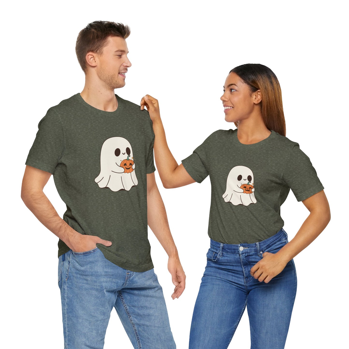 Cute Ghost Halloween Tee, Halloween Shirt, Spooky Season Top, Pumpkin Lover Gift, Casual Fall Wear, Halloween Outfits