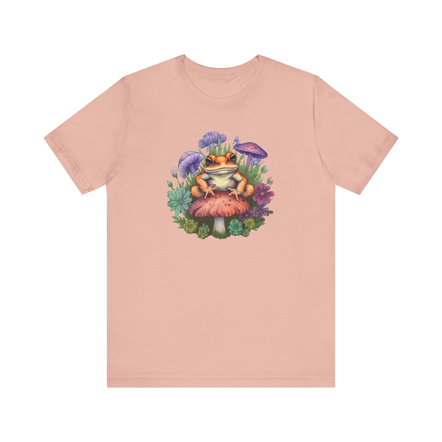 Frog and Mushroom Unisex Tee - Nature-Inspired Graphic T-Shirt