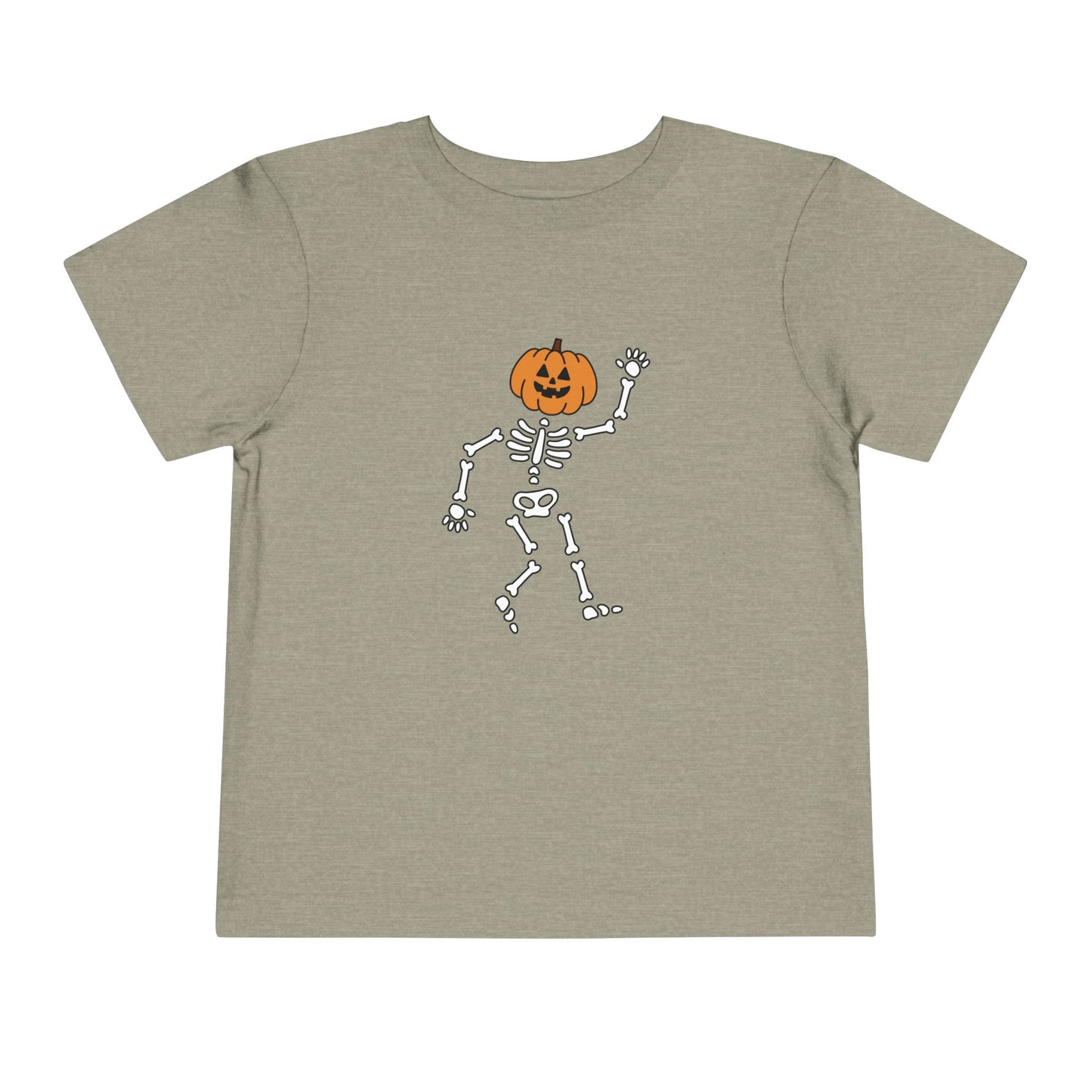 Cute Halloween Skeleton Toddler Tee, Halloween Shirt, Pumpkin Skeleton Tee, Toddler Costume Top, Kids Halloween Apparel