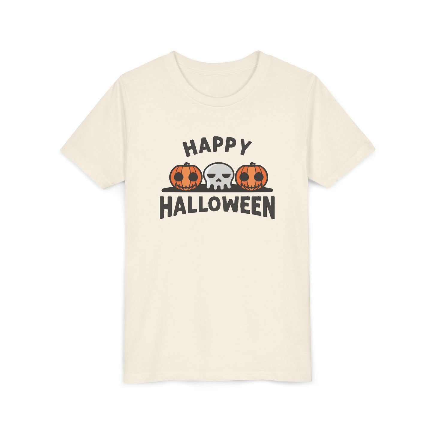 Happy Halloween Youth Tee, Kids Halloween Shirt, Short Sleeve Halloween Tee, Pumpkin Shirt, Skull Halloween Top
