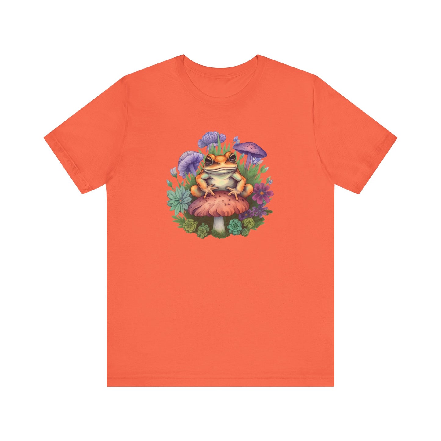 Frog and Mushroom Unisex Tee - Nature-Inspired Graphic T-Shirt