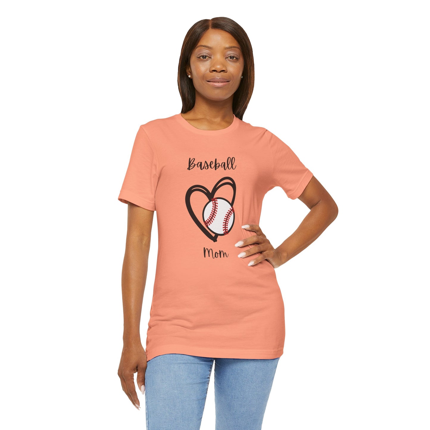 Baseball Mom Heart Tee -Jersey Short Sleeve T-Shirt