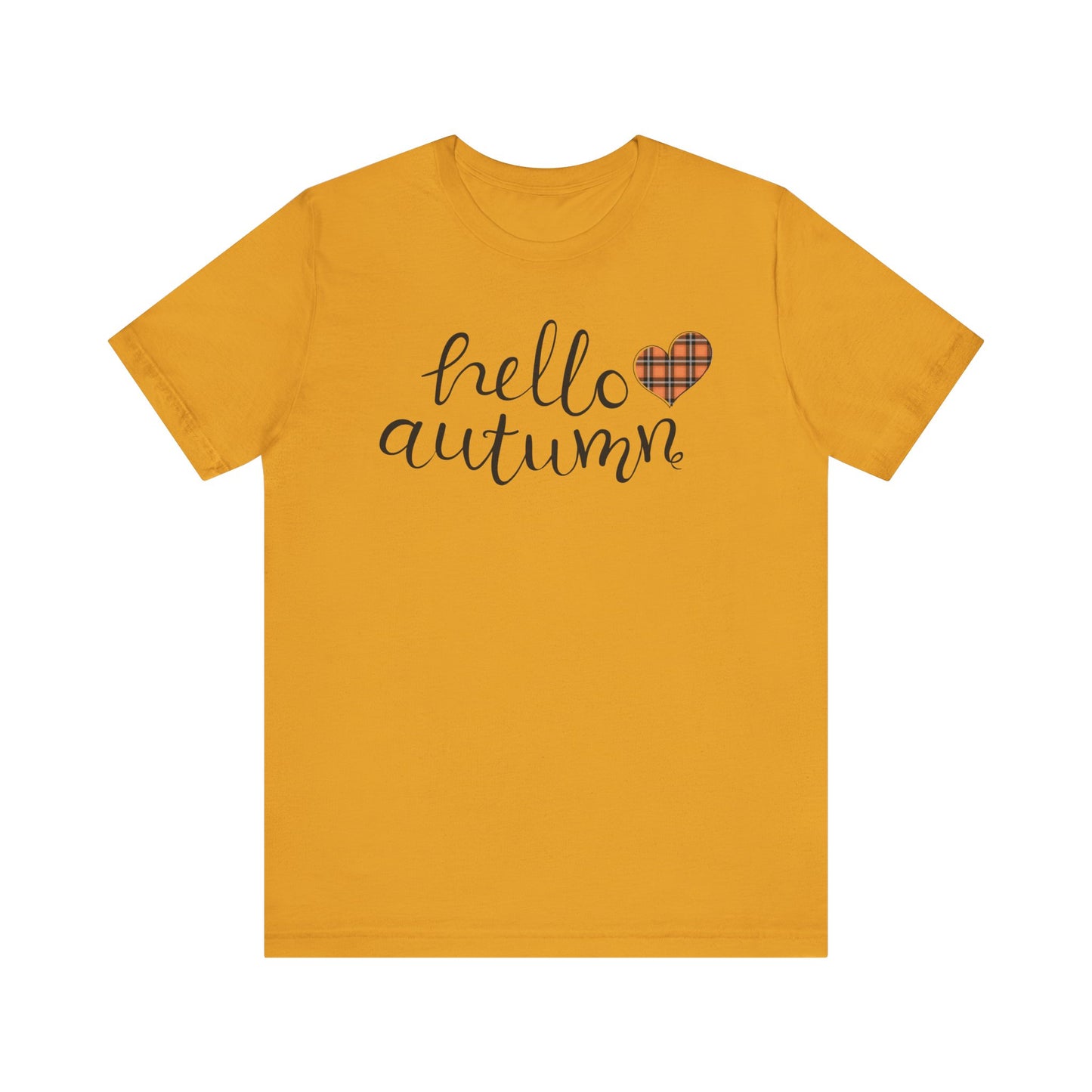 Autumn Vibes Tee - Hello Autumn Short Sleeve Shirt for Fall, Casual Wear, Gift for Her, Seasonal Fashion, Comfortable Everyday Tee