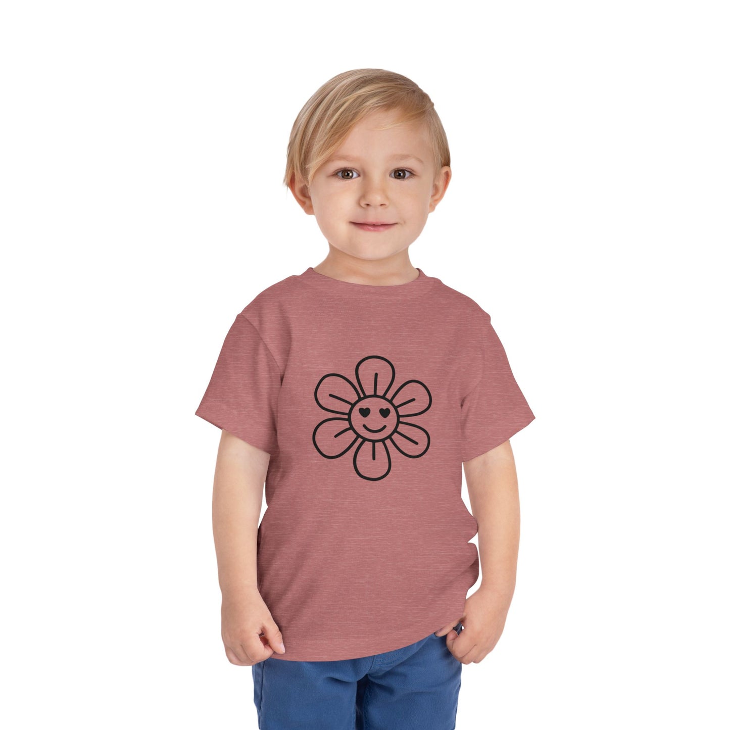 Happy Flower Toddler Short Sleeve Tee - Cute & Comfortable Kids T-Shirt