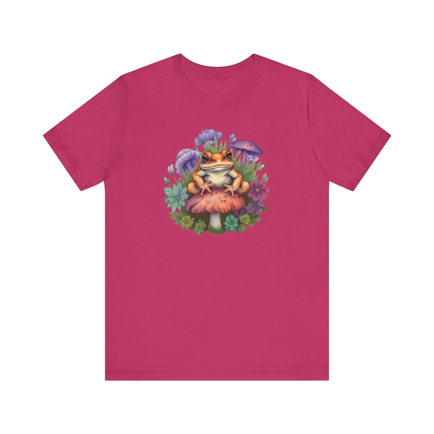 Frog and Mushroom Unisex Tee - Nature-Inspired Graphic T-Shirt