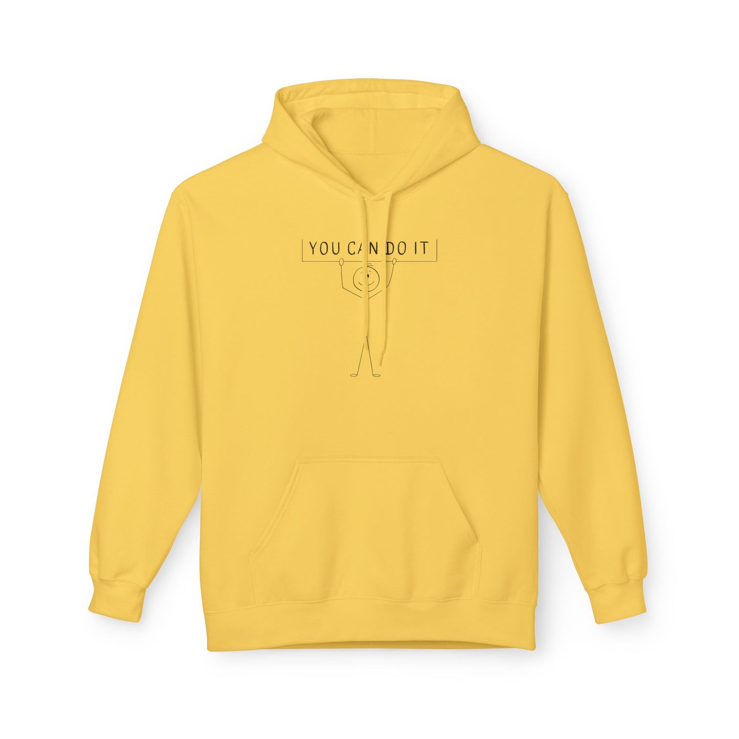 Motivational Fleece Hoodie - 'You Can Do It'